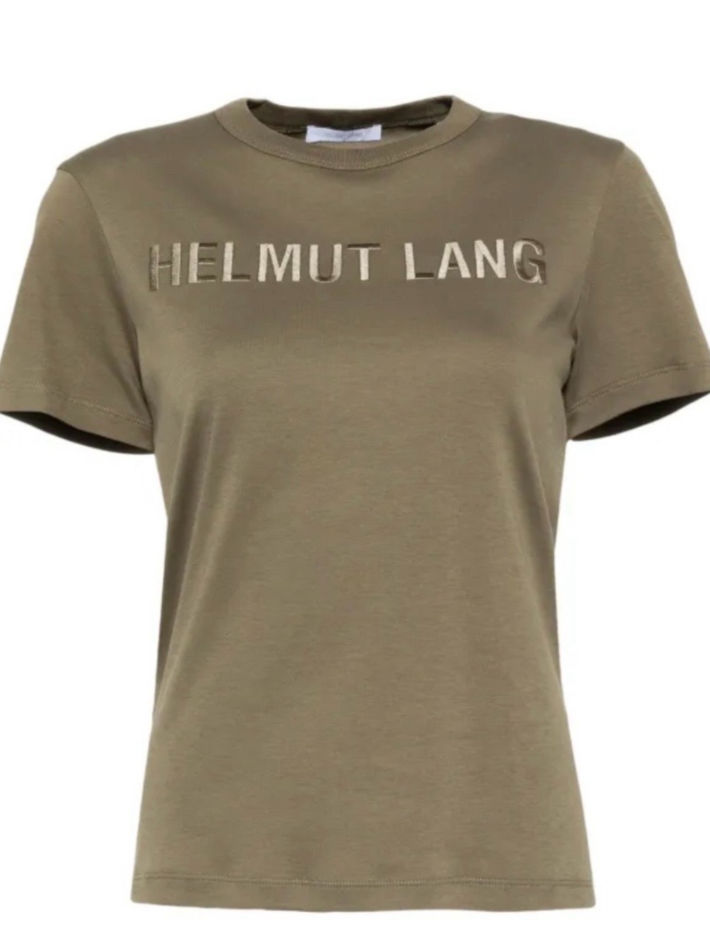 Helmut Lang Olive Green Logo T‑Shirt